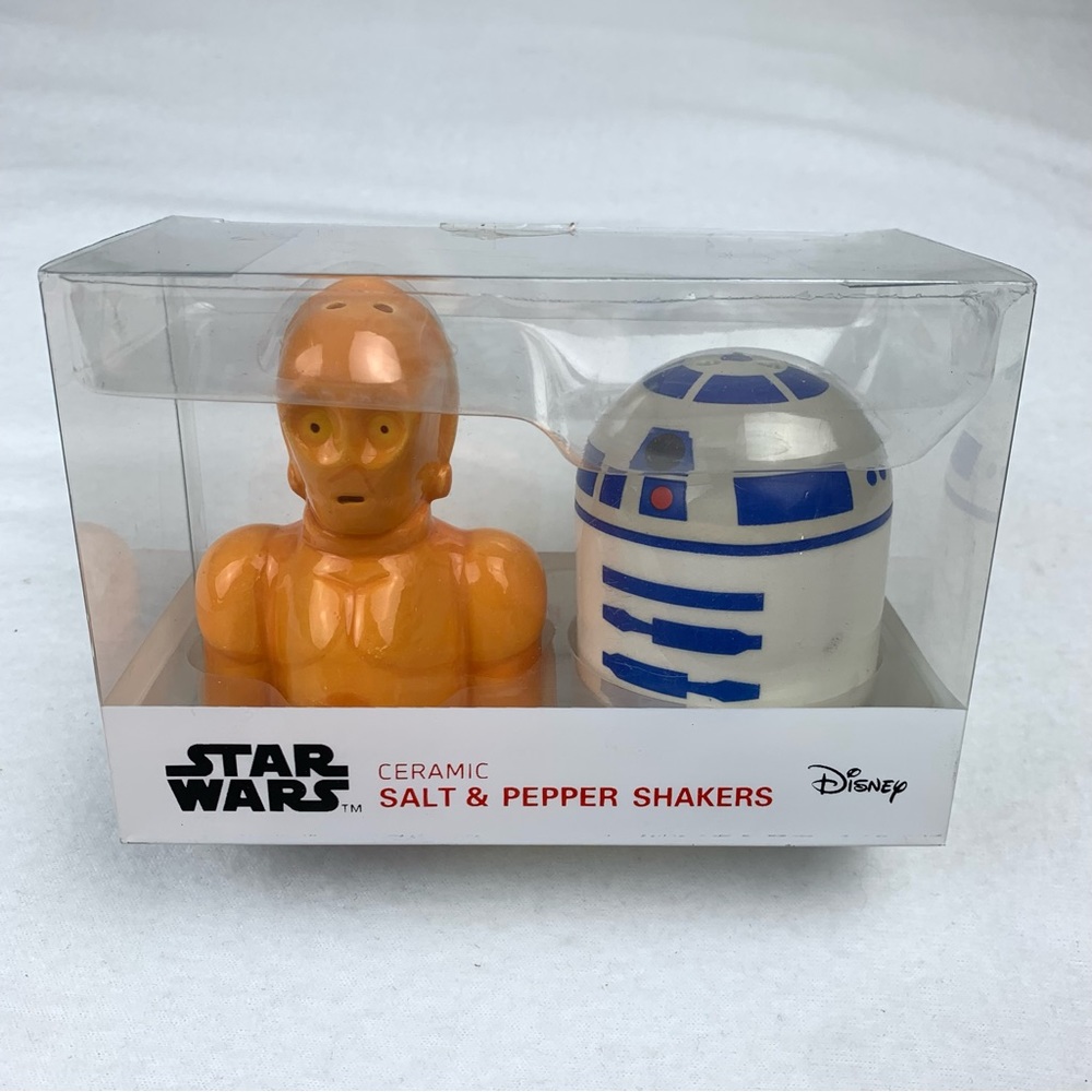 Star Wars Disney Ceramic Salt & Pepper Shakers R2-D2 C-3PO Set Of 2 New In Box